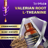 Tenmido Valerian Root Extract Liquid Drops 30ml bottle with ingredients