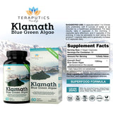 Teraputics Klamath Blue Green Algae 500mg bottle with 60 capsules