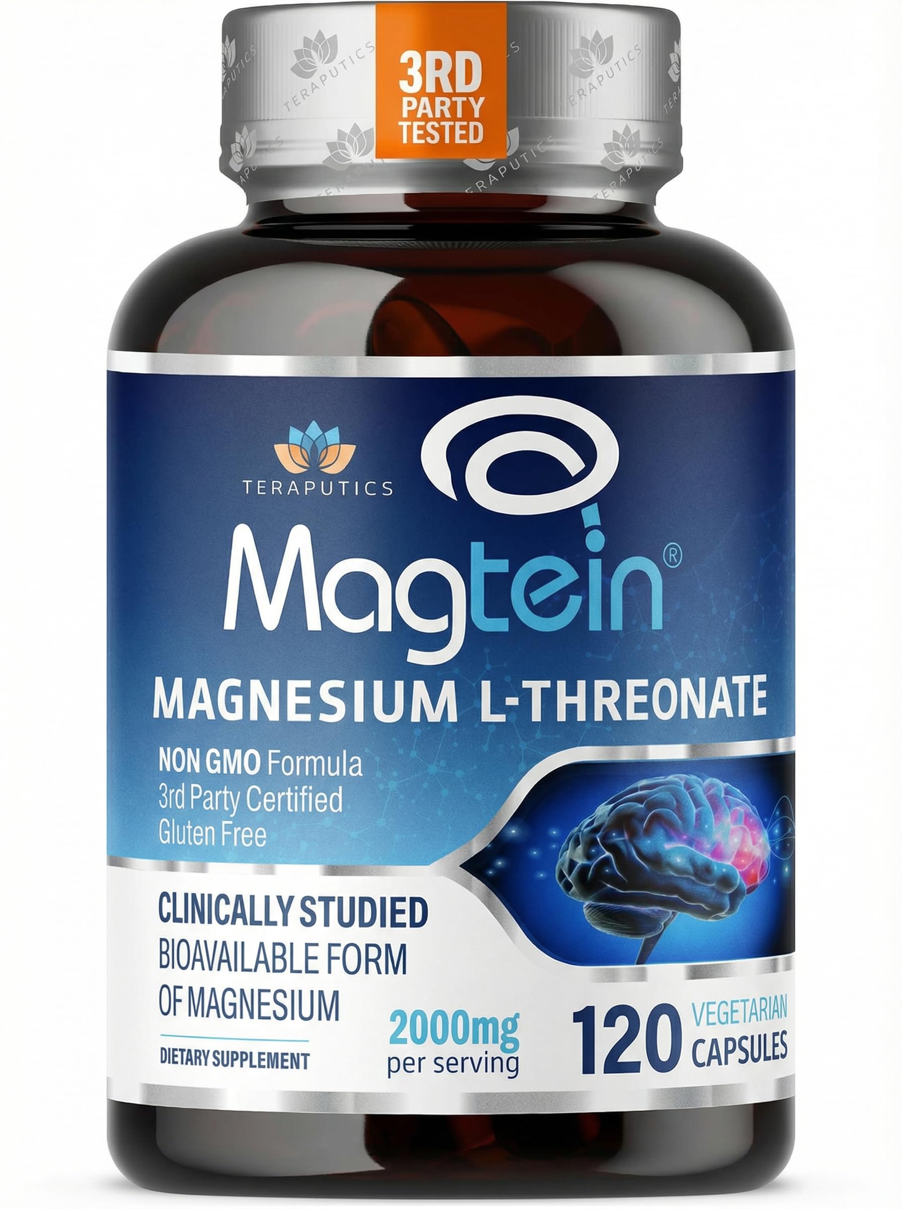 Teraputics Magnesium L-Threonate 1000mg supplement front view