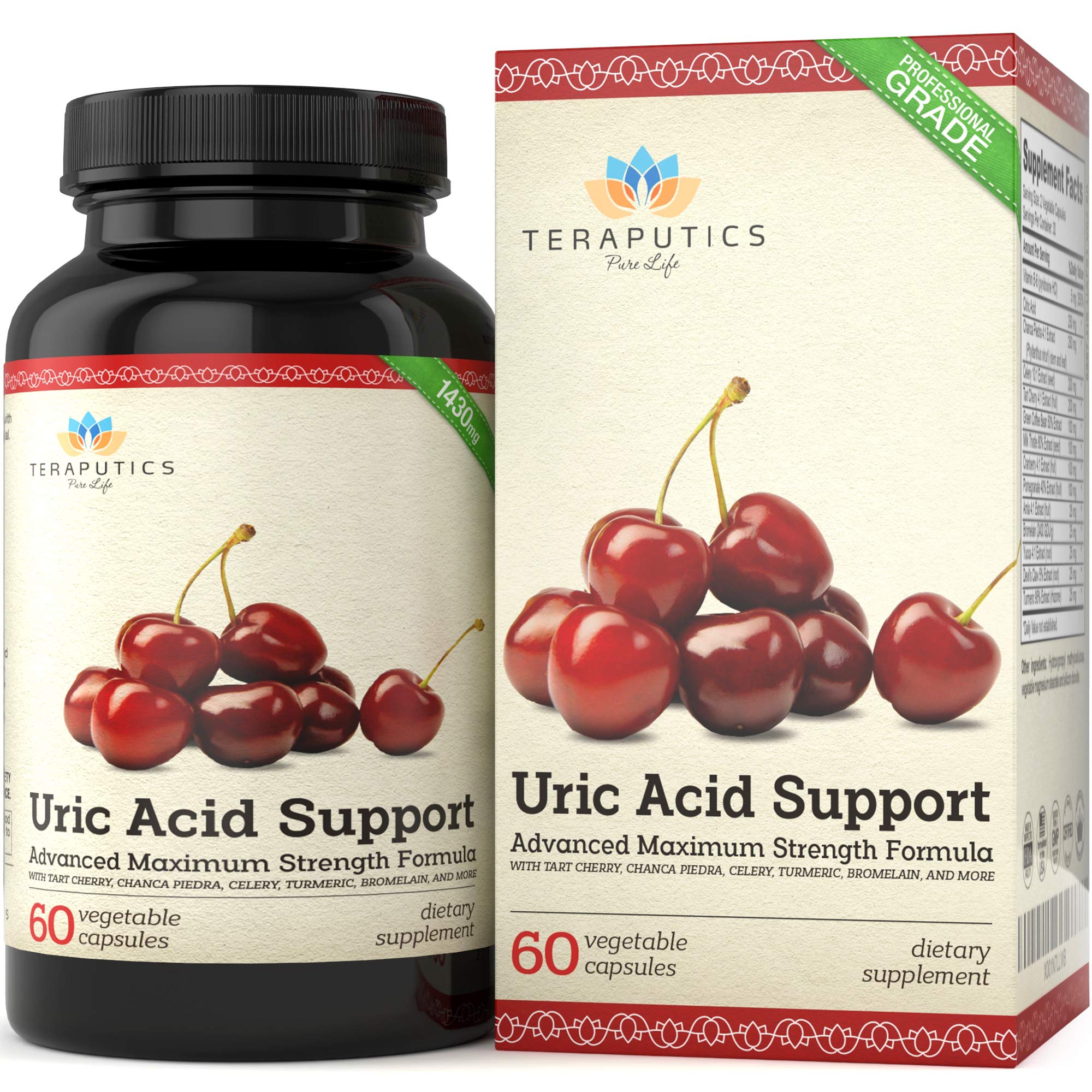 Teraputics Uric Acid Cleanse Supplement bottle front view