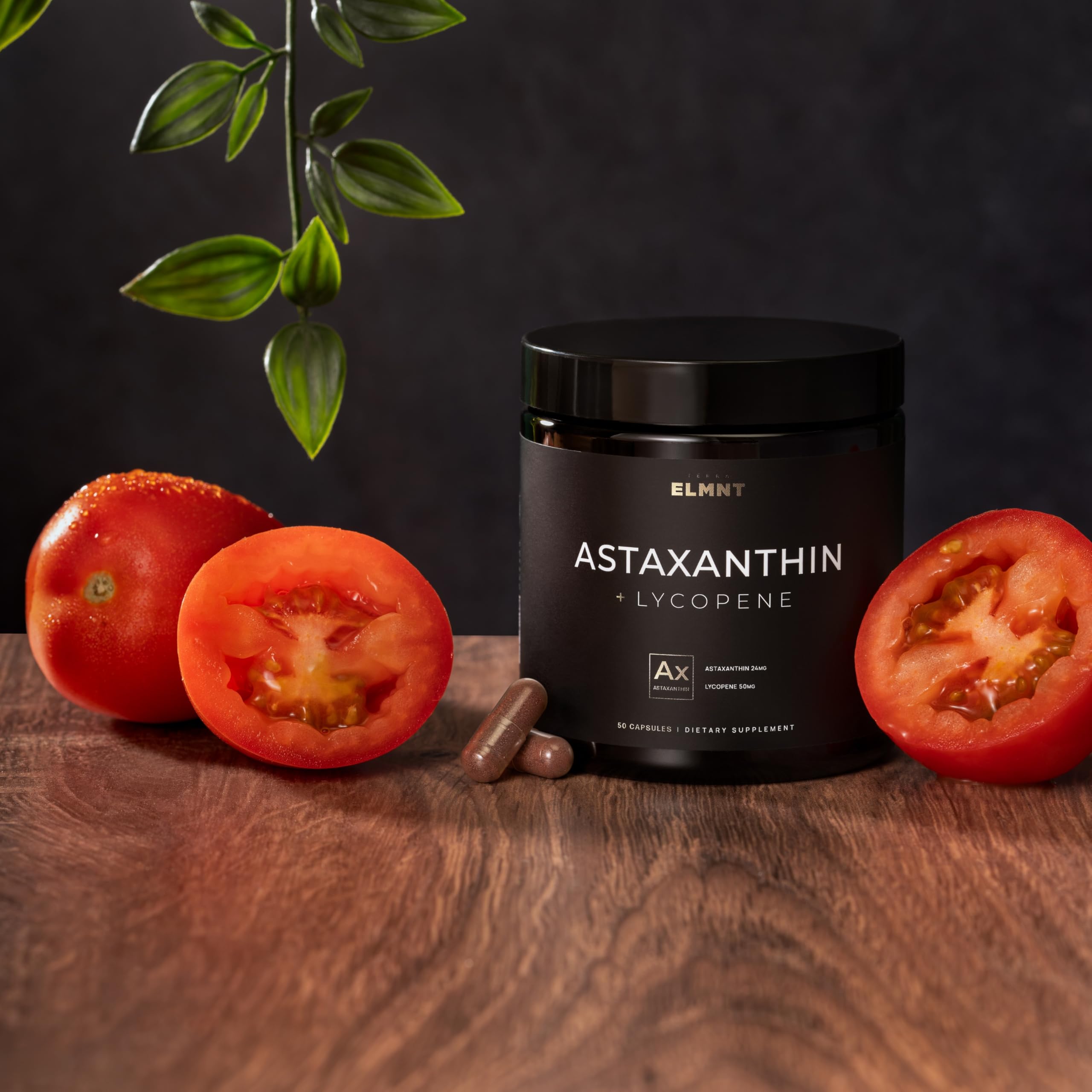 TERRA ELMNT Astaxanthin & Lycopene Supplement bottle with measuring spoon