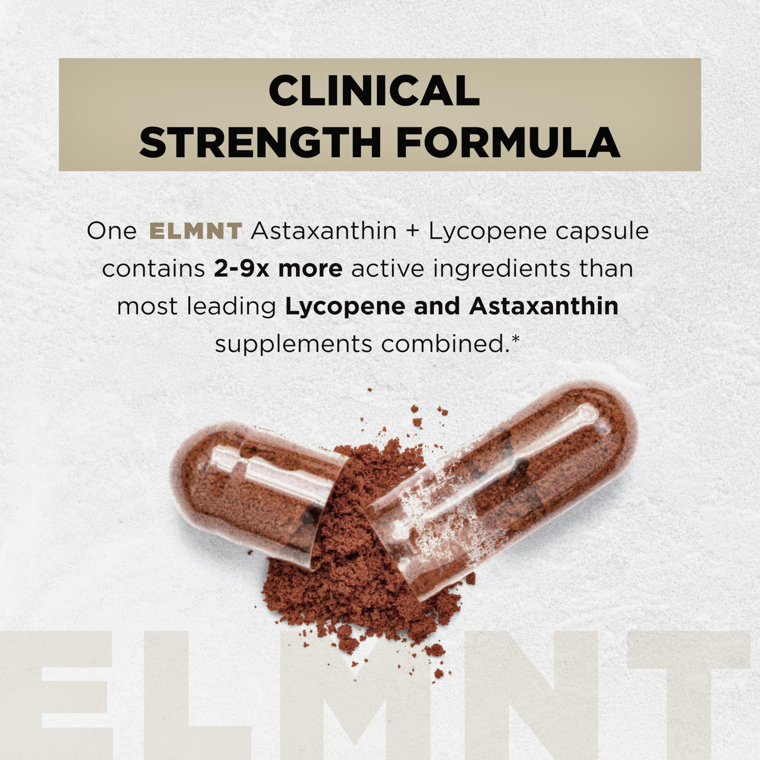 TERRA ELMNT Astaxanthin & Lycopene Supplement ingredients list