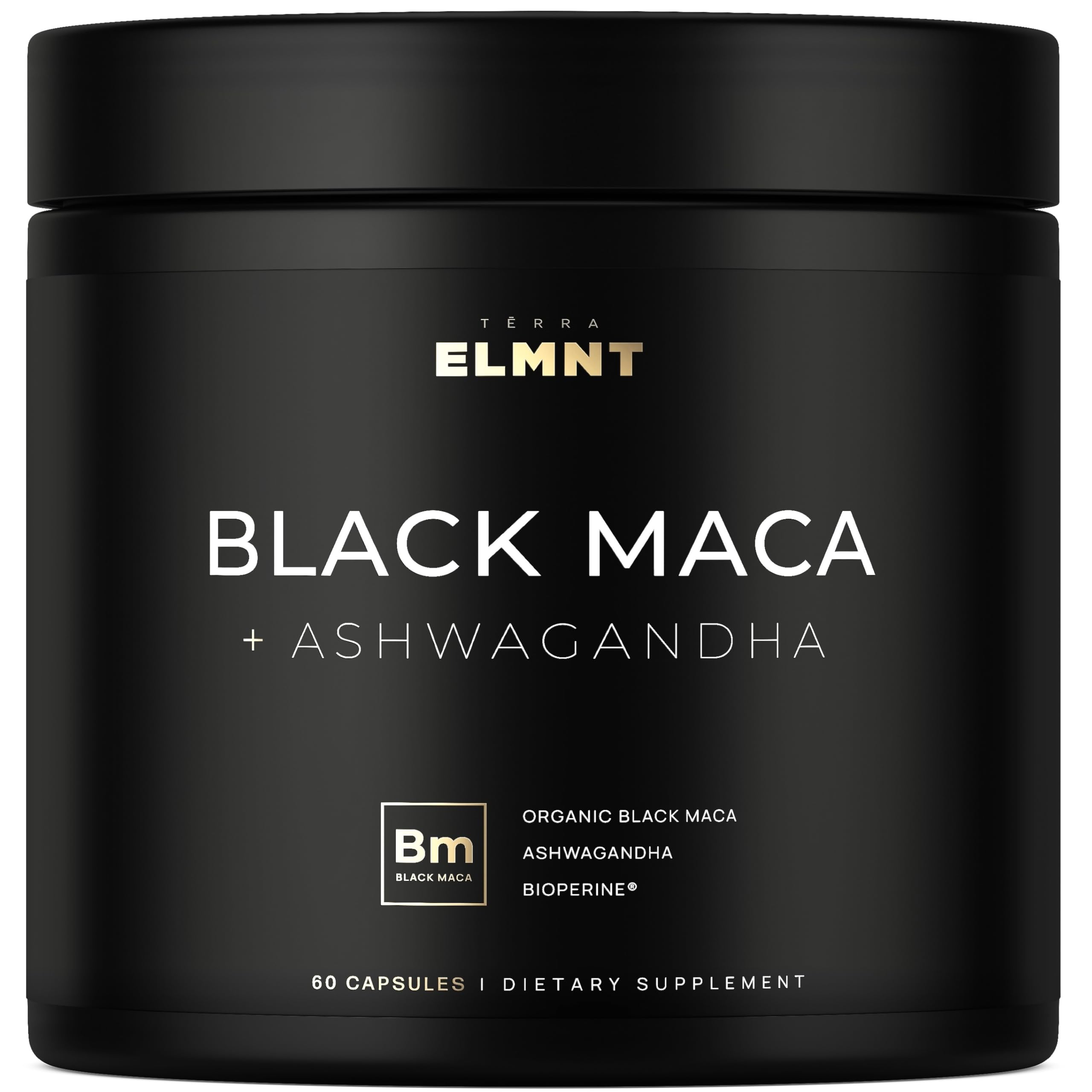 TERRA ELMNT Black Maca & Ashwagandha Supplement front view