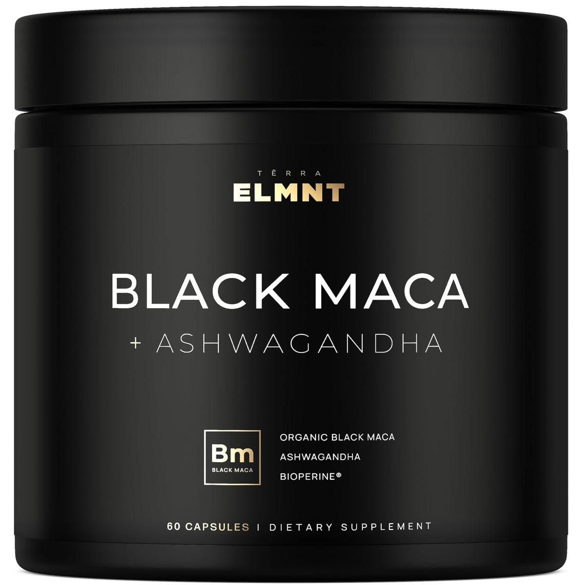 TERRA ELMNT Black Maca & Ashwagandha Supplement front view