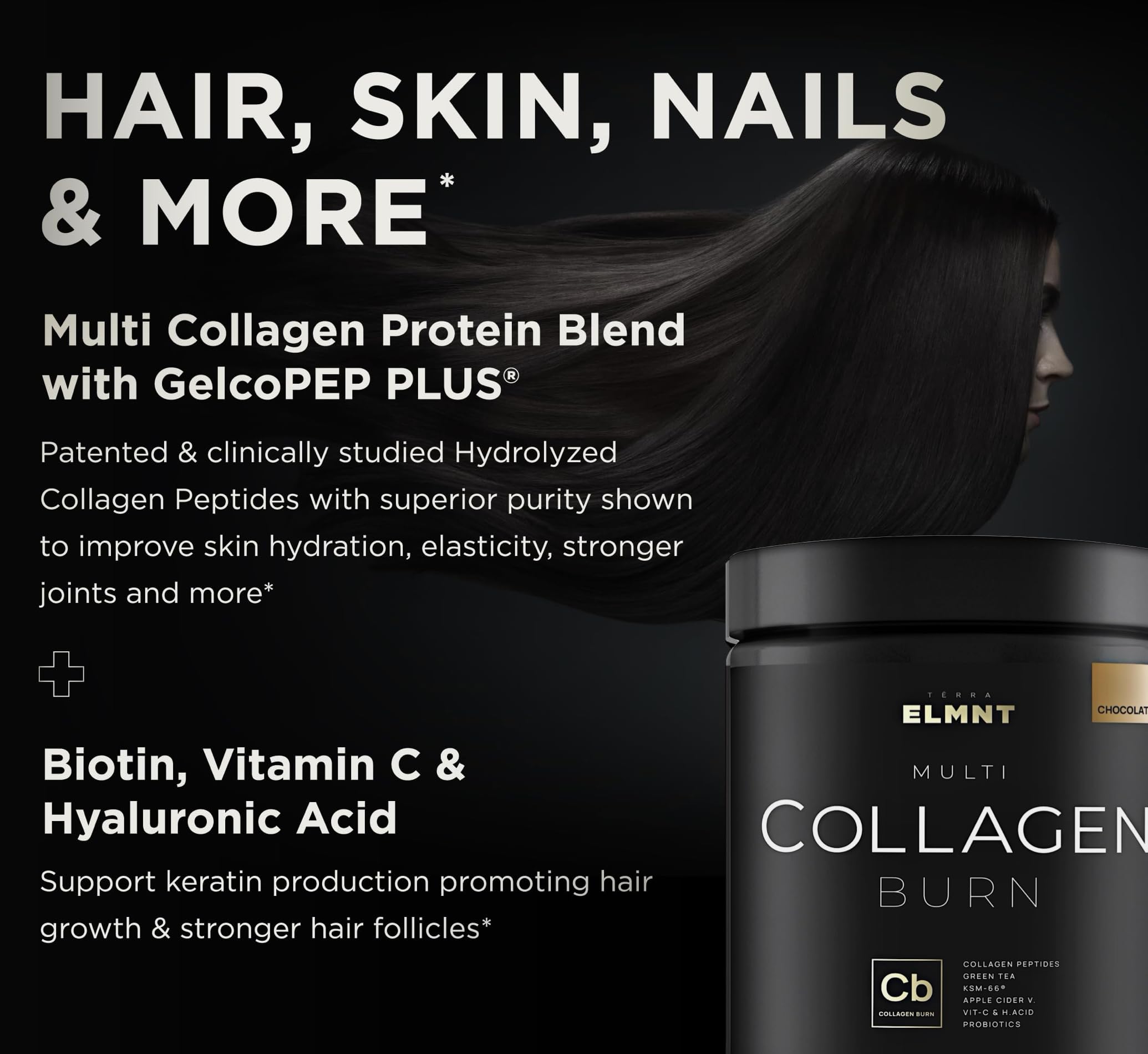 TERRA ELMNT Chocolate Collagen Burn Powder ingredients list