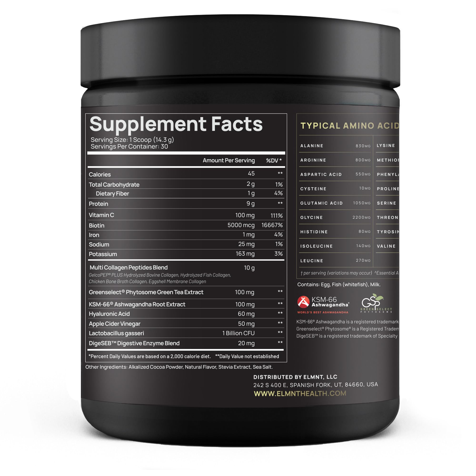 TERRA ELMNT Chocolate Collagen Burn Powder packaging