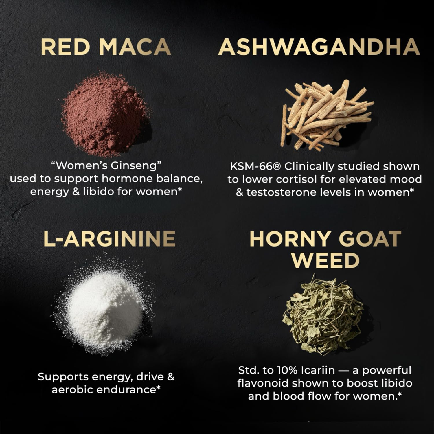 TERRA ELMNT Horny Goat Weed Supplement capsules on a table