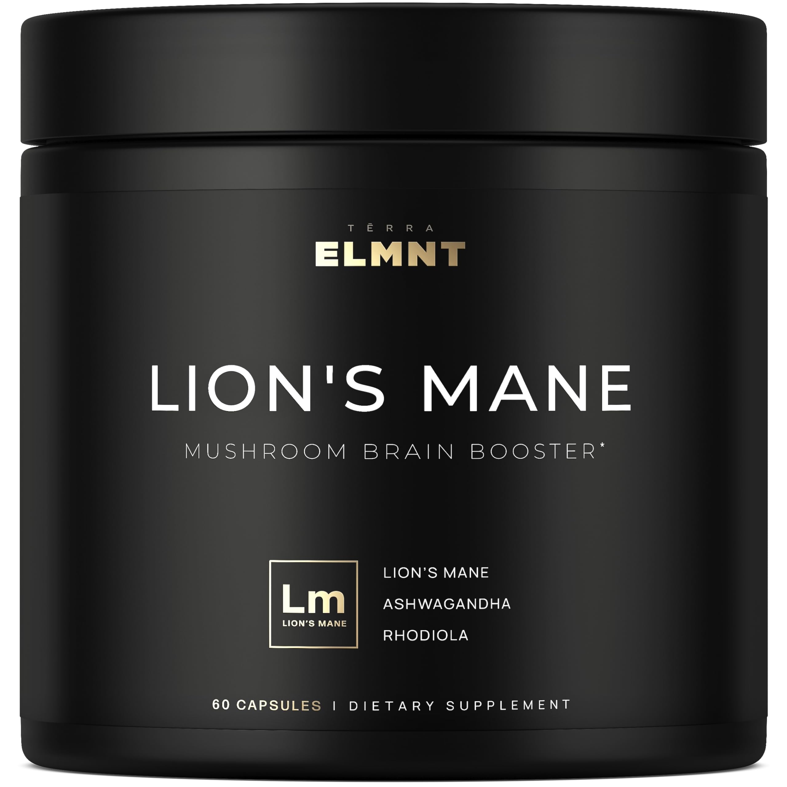 TERRA ELMNT Lion's Mane Mushroom Supplement 900mg front view