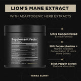 TERRA ELMNT Lion's Mane Mushroom Supplement 900mg label close-up