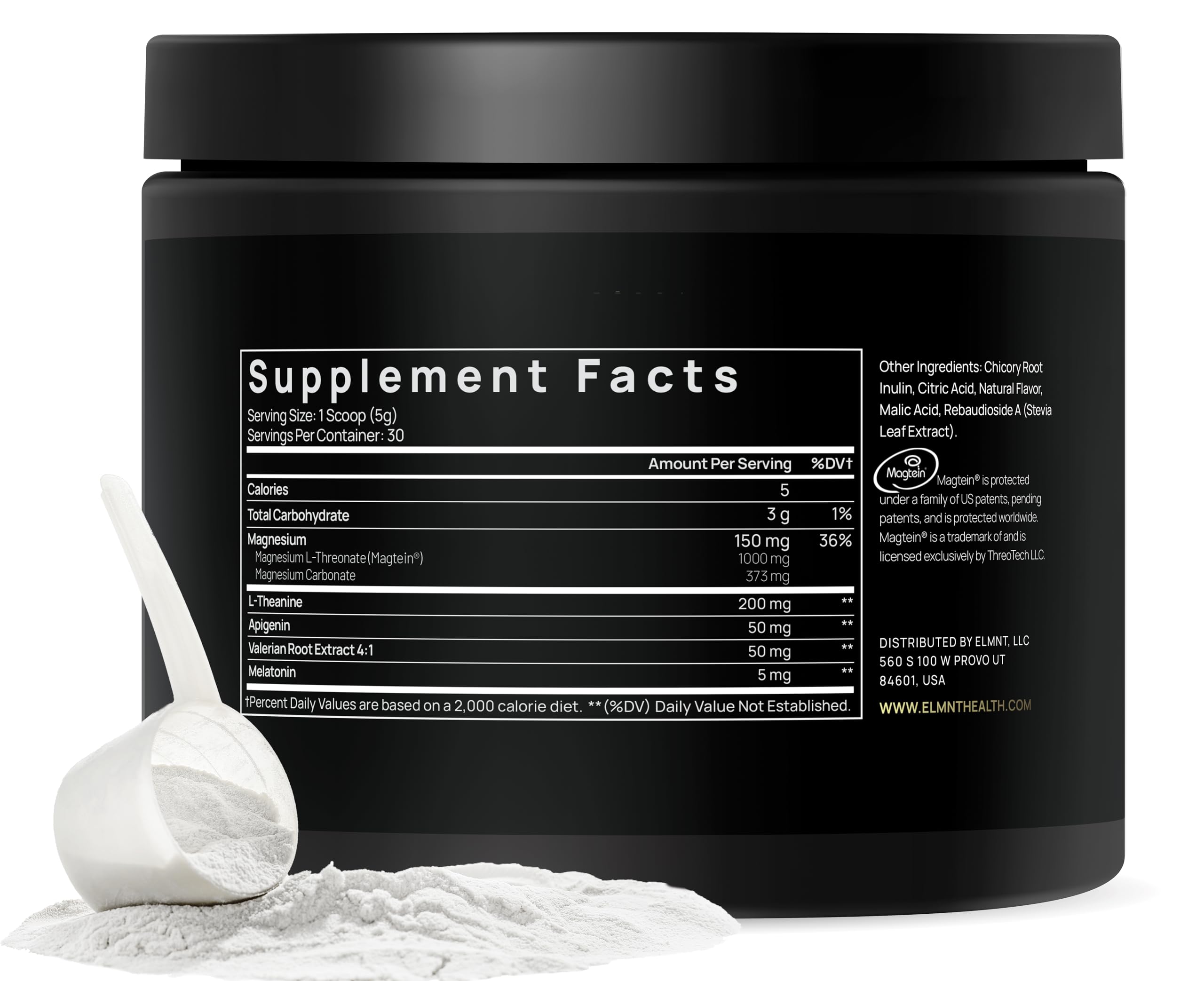 TERRA ELMNT Magnesium Threonate Sleep Powder 2000mg ingredients list