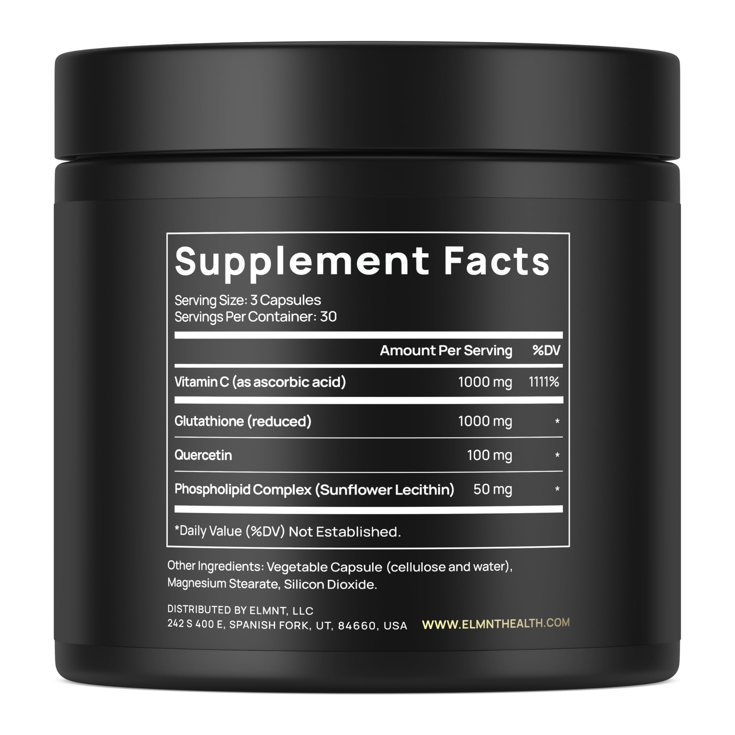 TERRA ELMNT Super L Glutathione 2150mg capsules side view