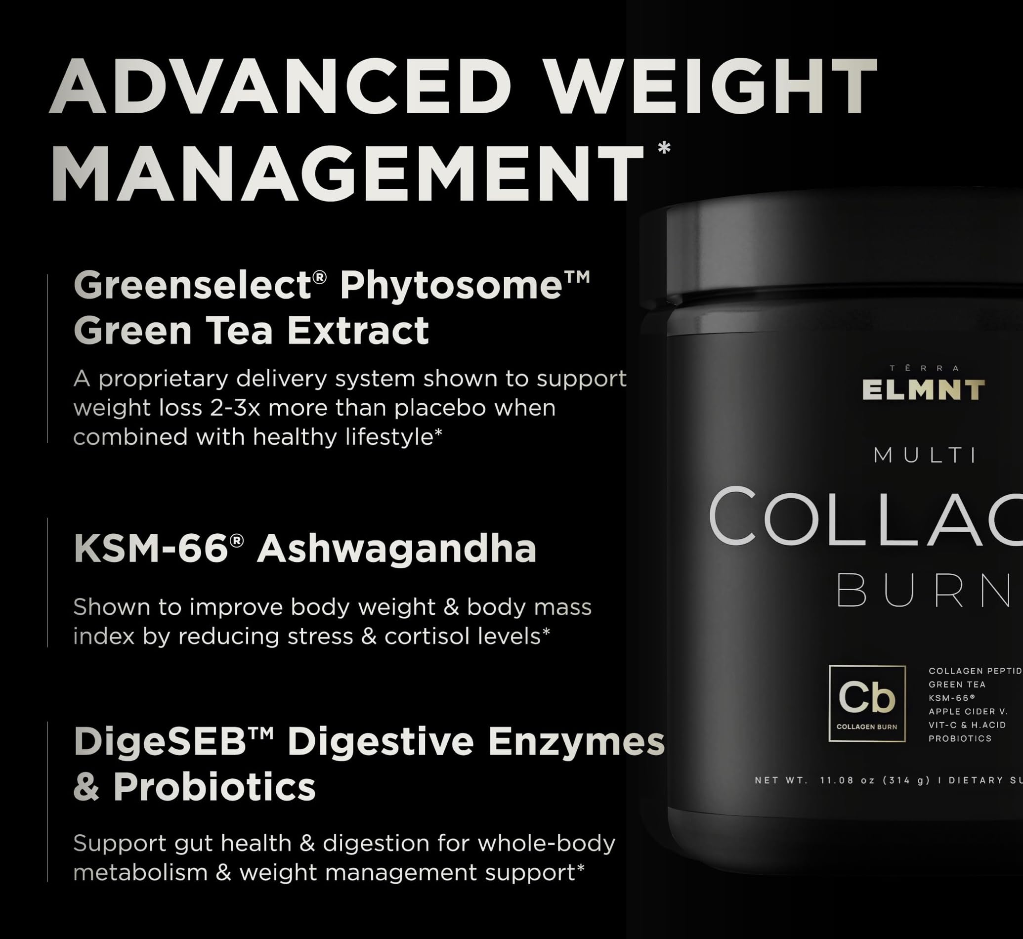 TERRA ELMNT Super Multi Collagen Burn ingredients list