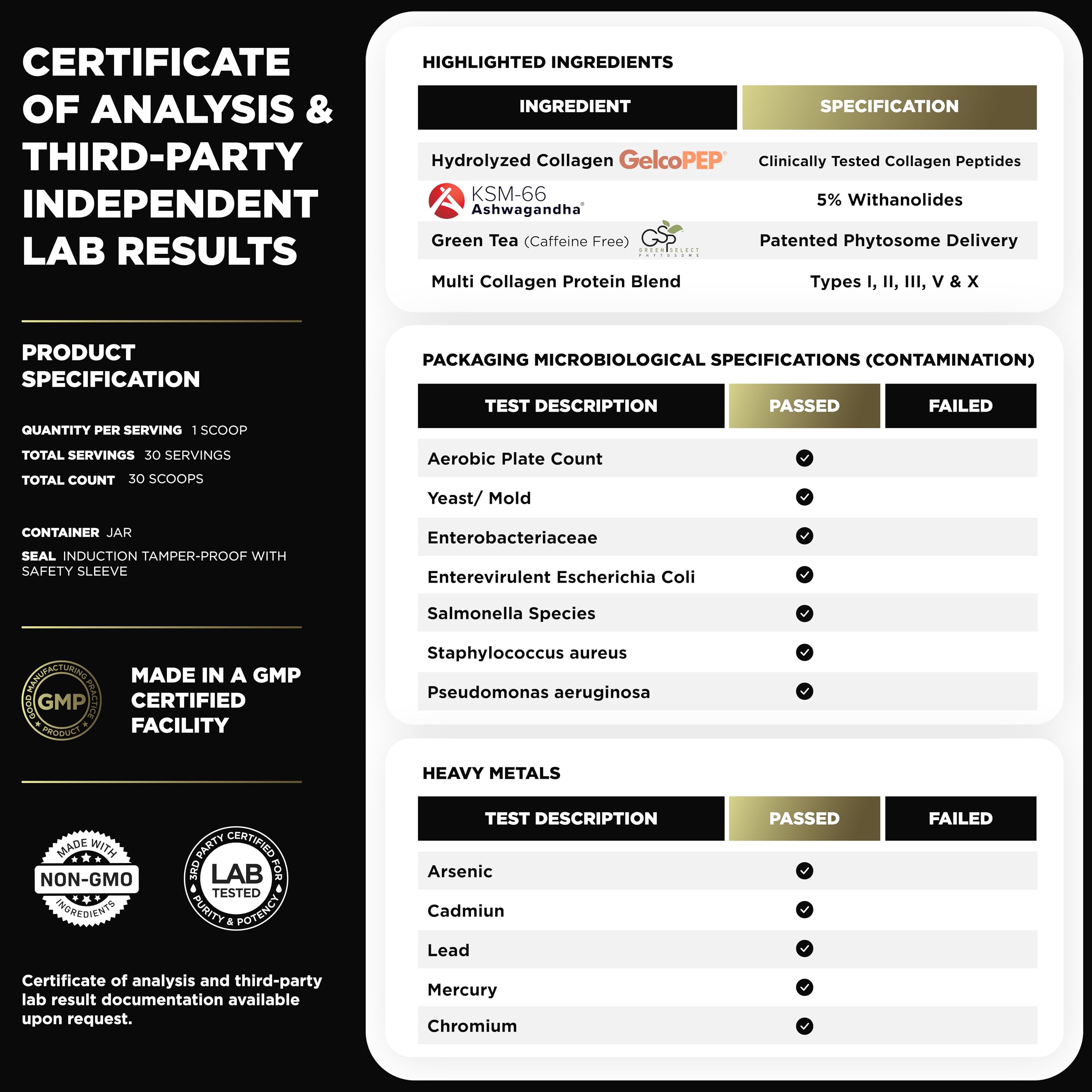 TERRA ELMNT Super Multi Collagen Burn Powder nutritional information