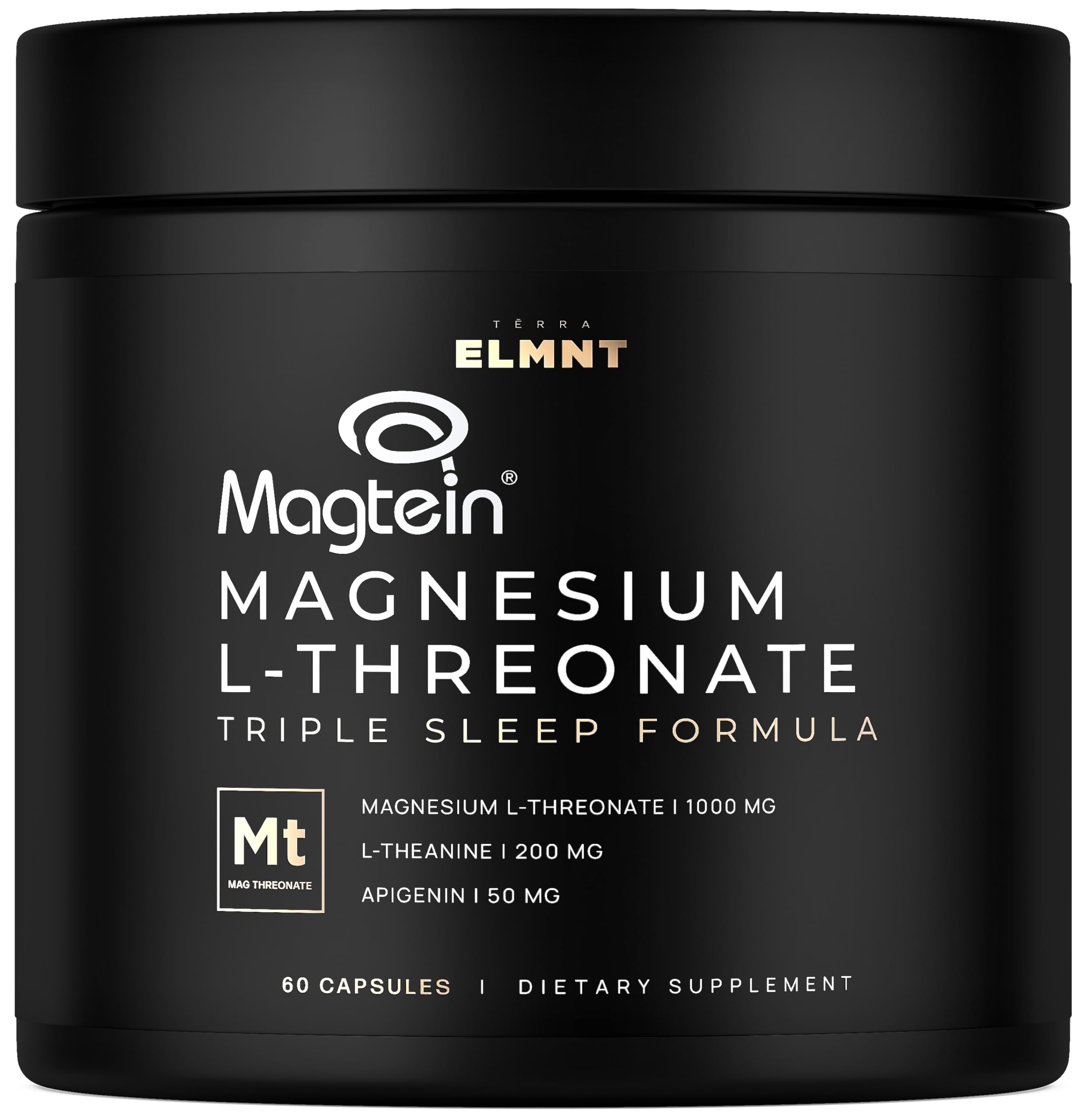 TERRA ELMNT Triple Sleep Magnesium L-Threonate 1000mg capsules front view