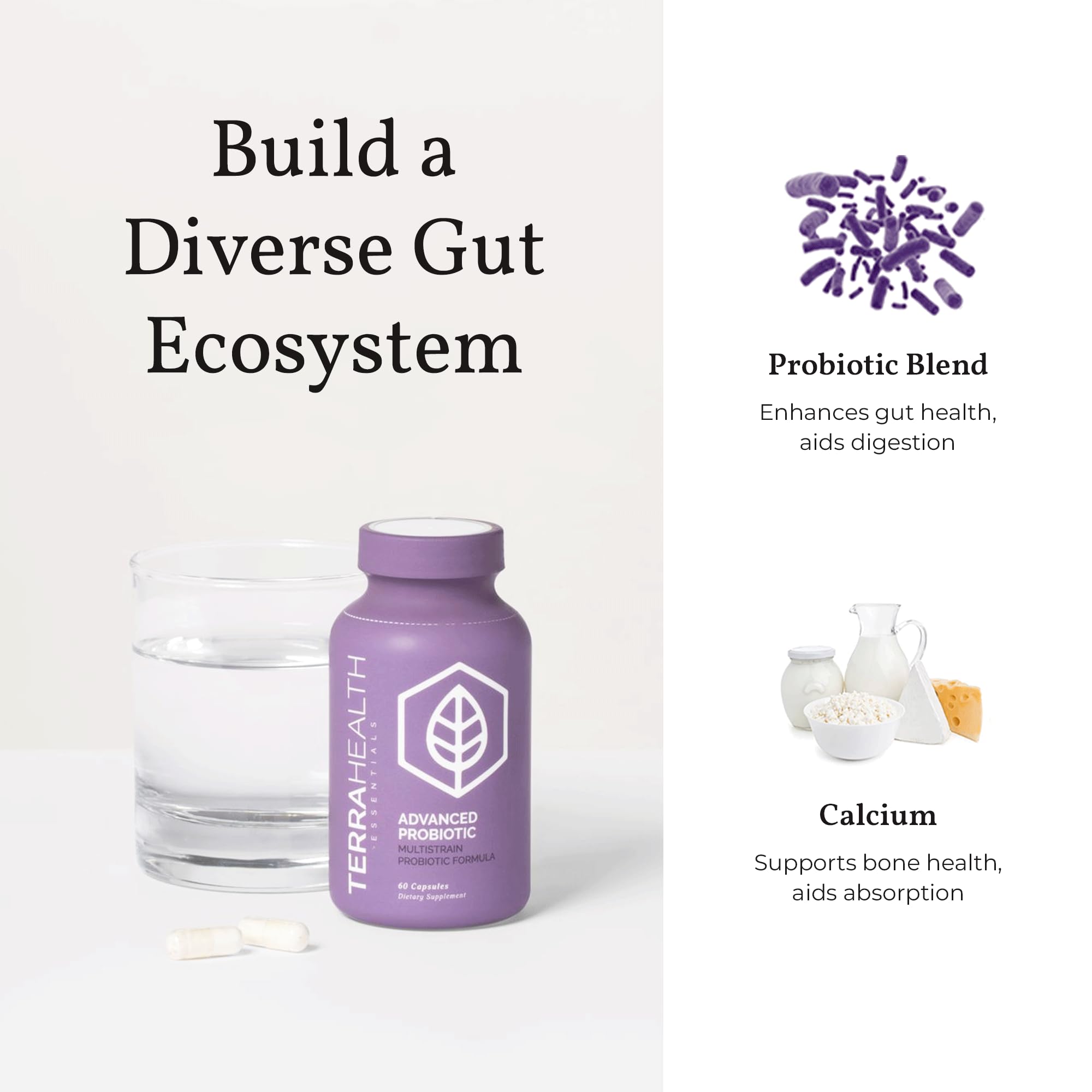 Terra Health Essentials Advanced Probiotic 50 Billion CFU label details