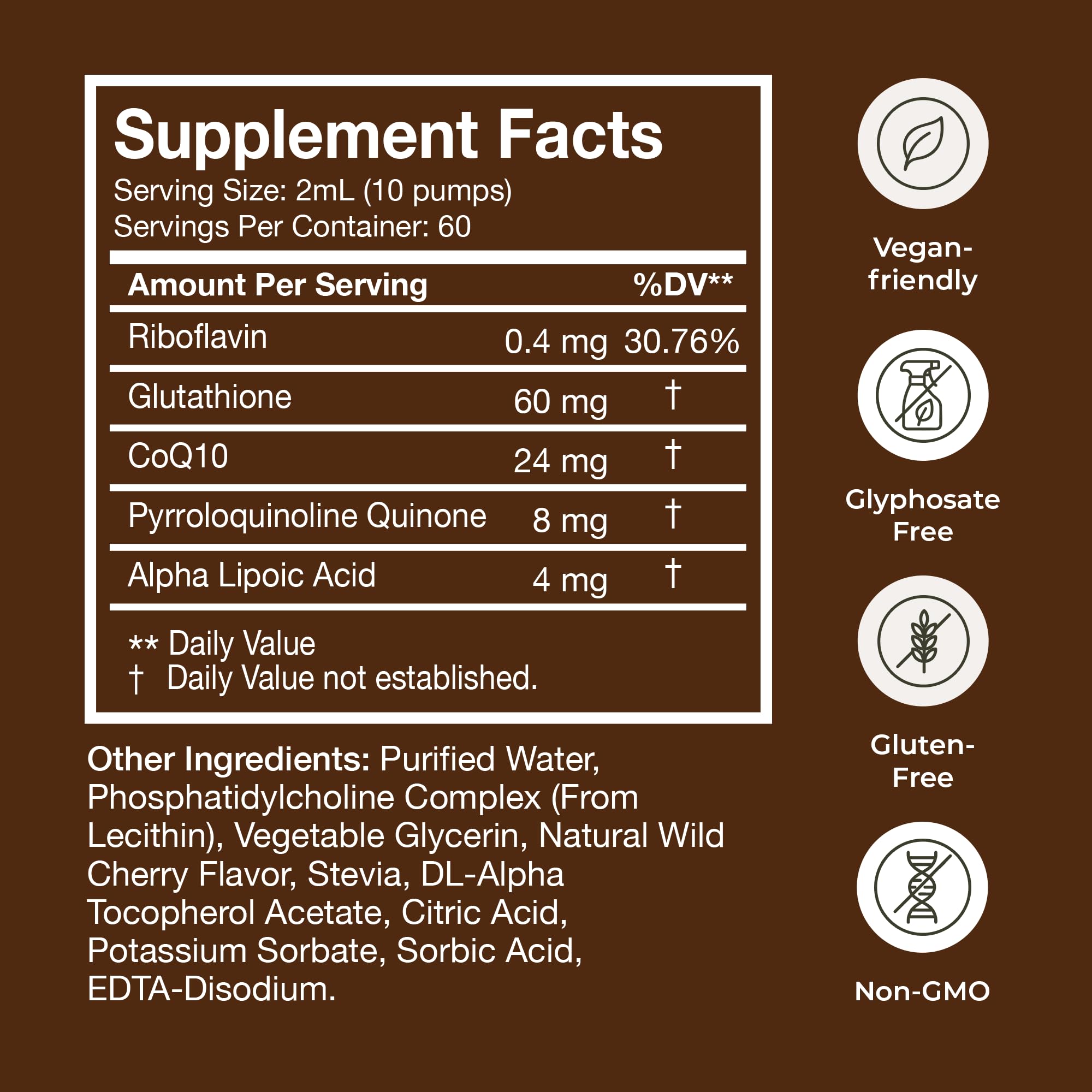 Terra Health Essentials Liposomal Glutathione 132g liquid supplement bottle side view
