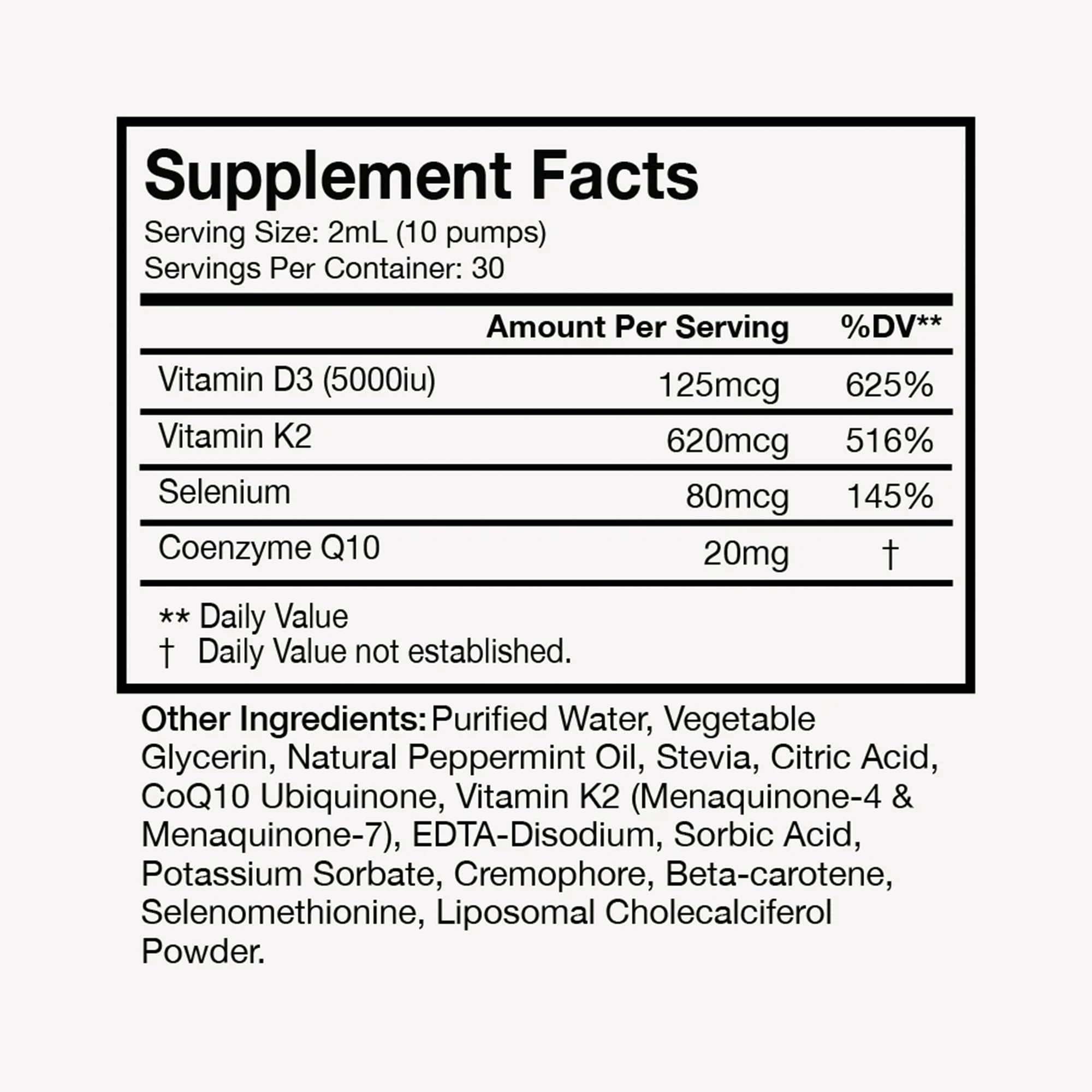 Terra Health Essentials Liposomal Vitamin D3 + K2 Capsules side view