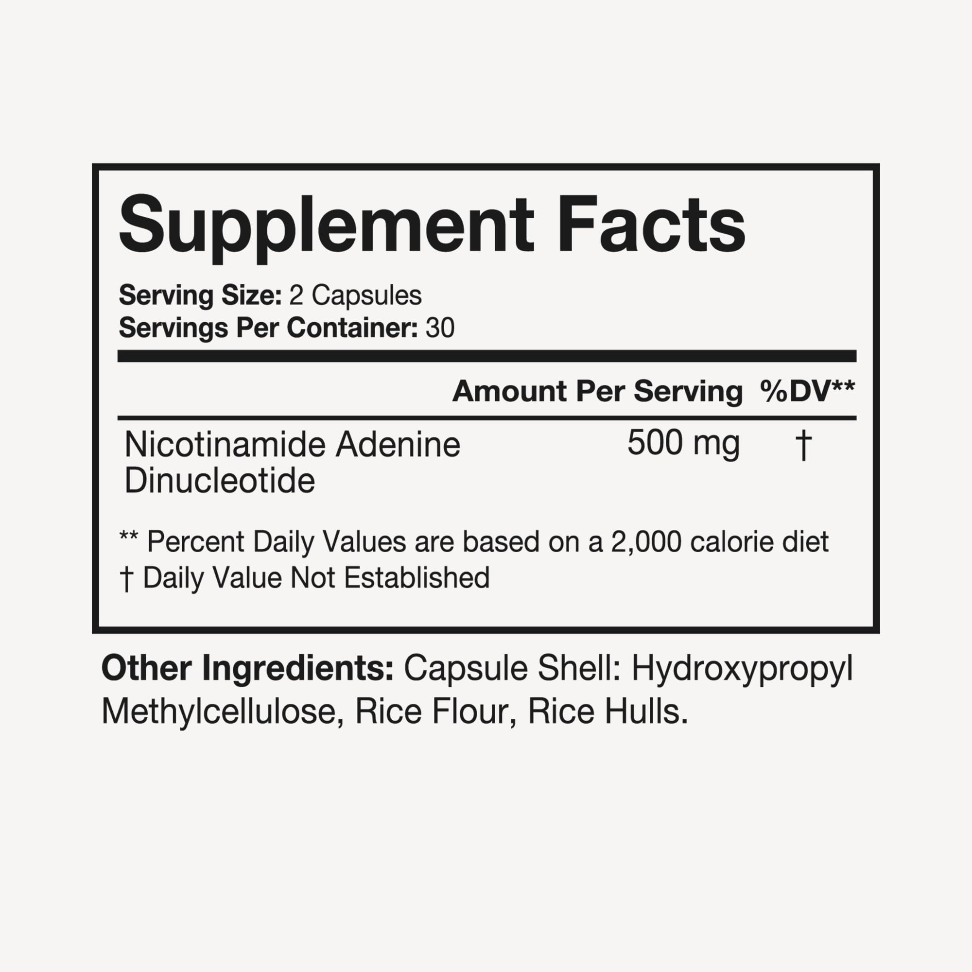 Terra Health Essentials NAD+ Coenzyme Supplement bottle side view