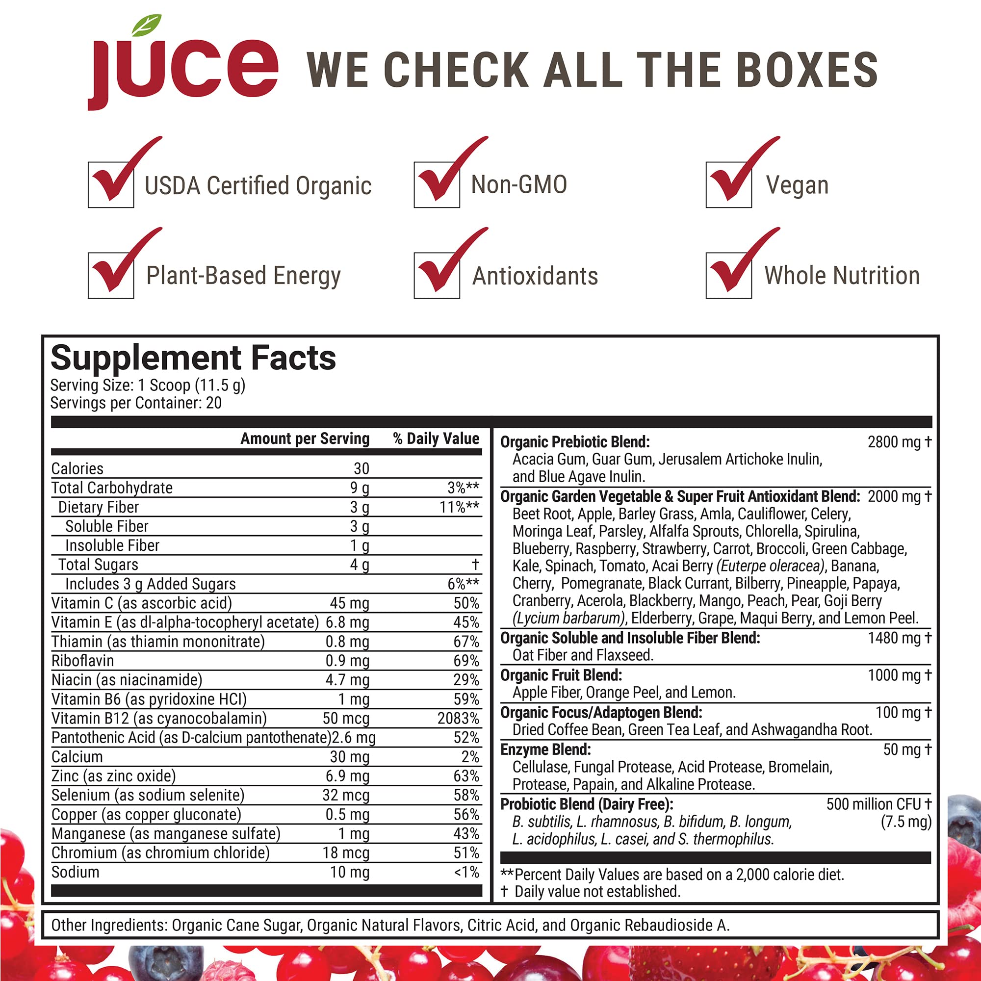 Terra Kai Organics Juce Daily Organic Fruits and Vegetables with fresh fruits