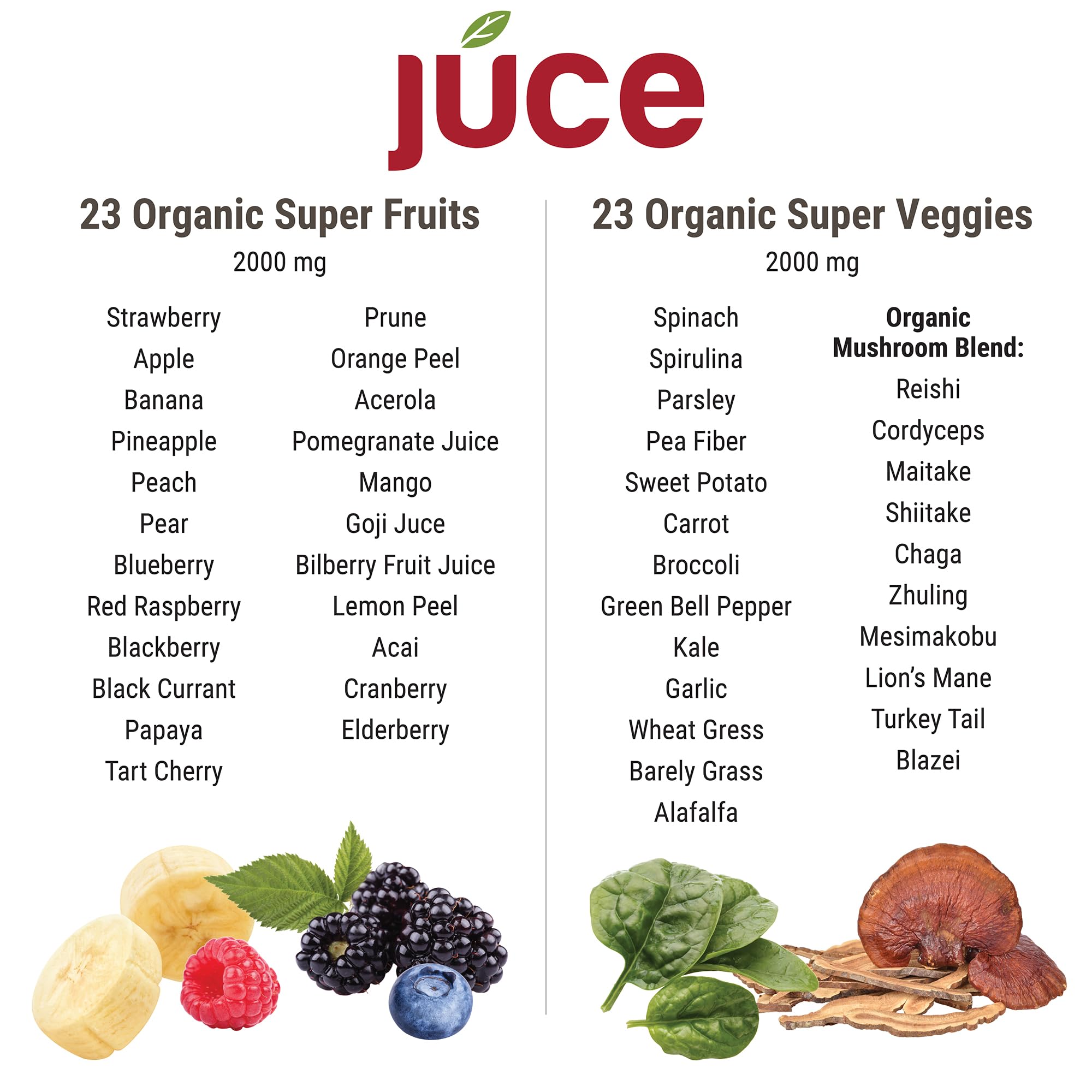 Terra Kai Organics Júce Organic Superfood Capsules with fresh fruits and vegetables