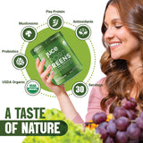 Terra Kai Organics Organic Greens Powder scoop with powder