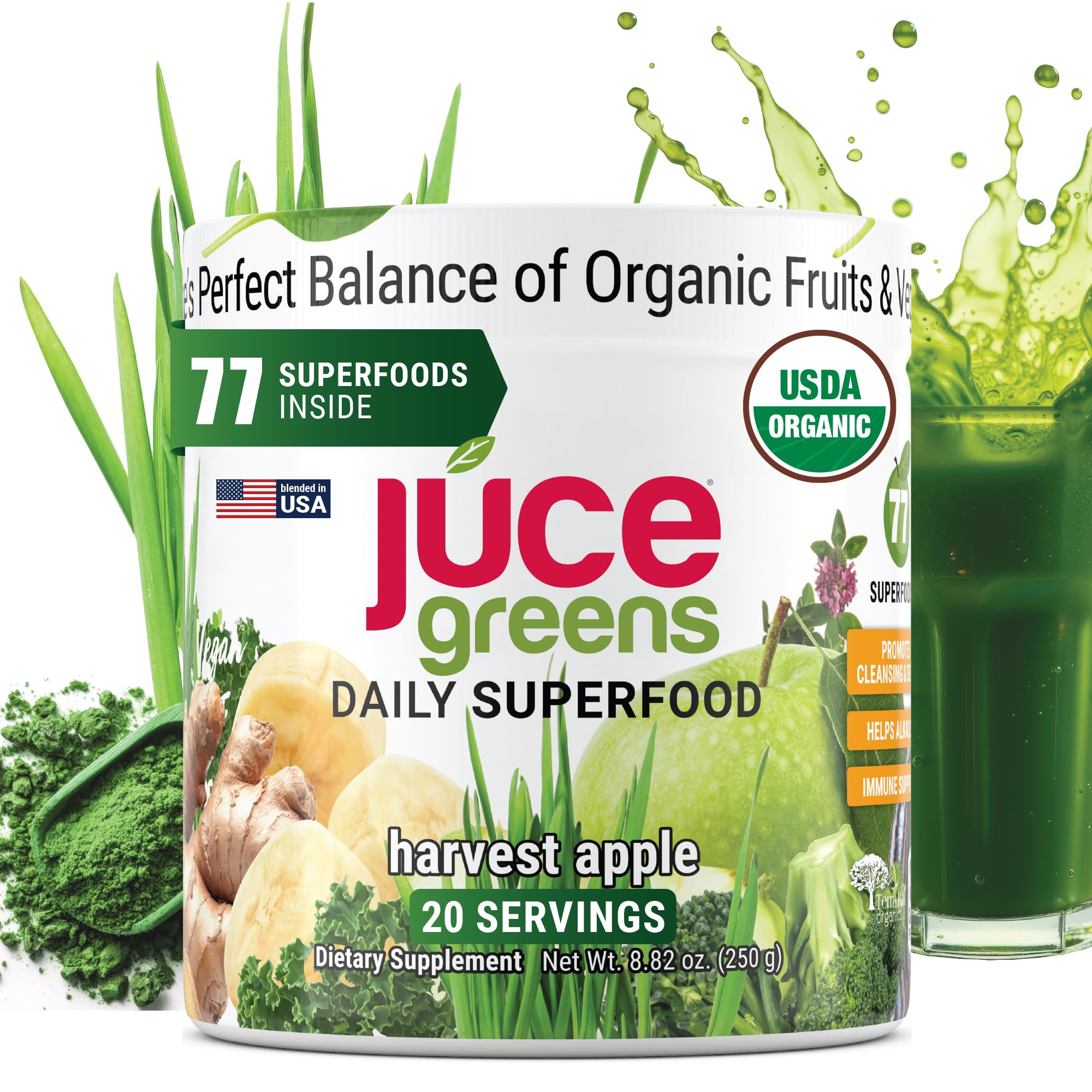 Terra Kai Organics Super Greens Powder 250g front view