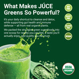 Terra Kai Organics Super Greens Powder scoop next to a smoothie