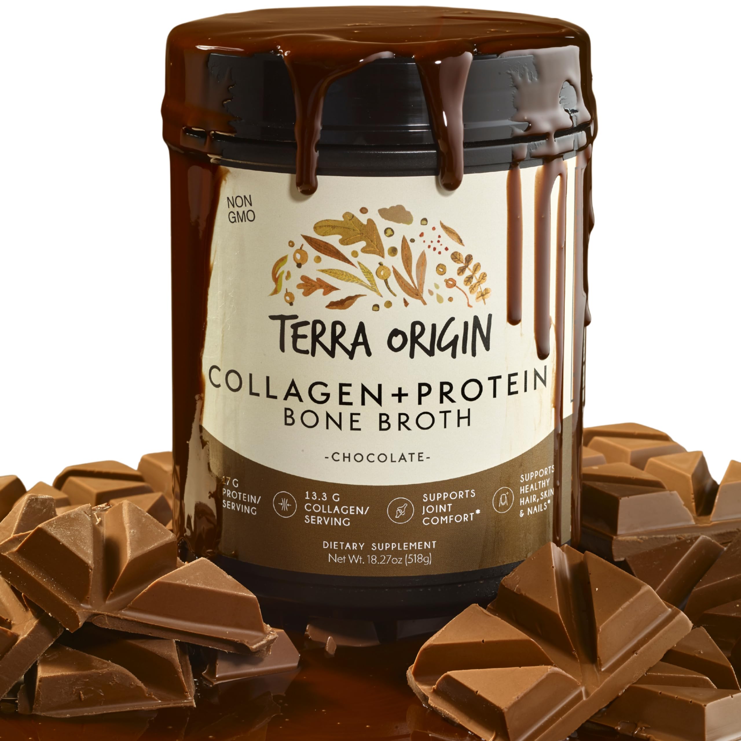 TERRA ORIGIN Bone Broth Collagen Powder 608g front view