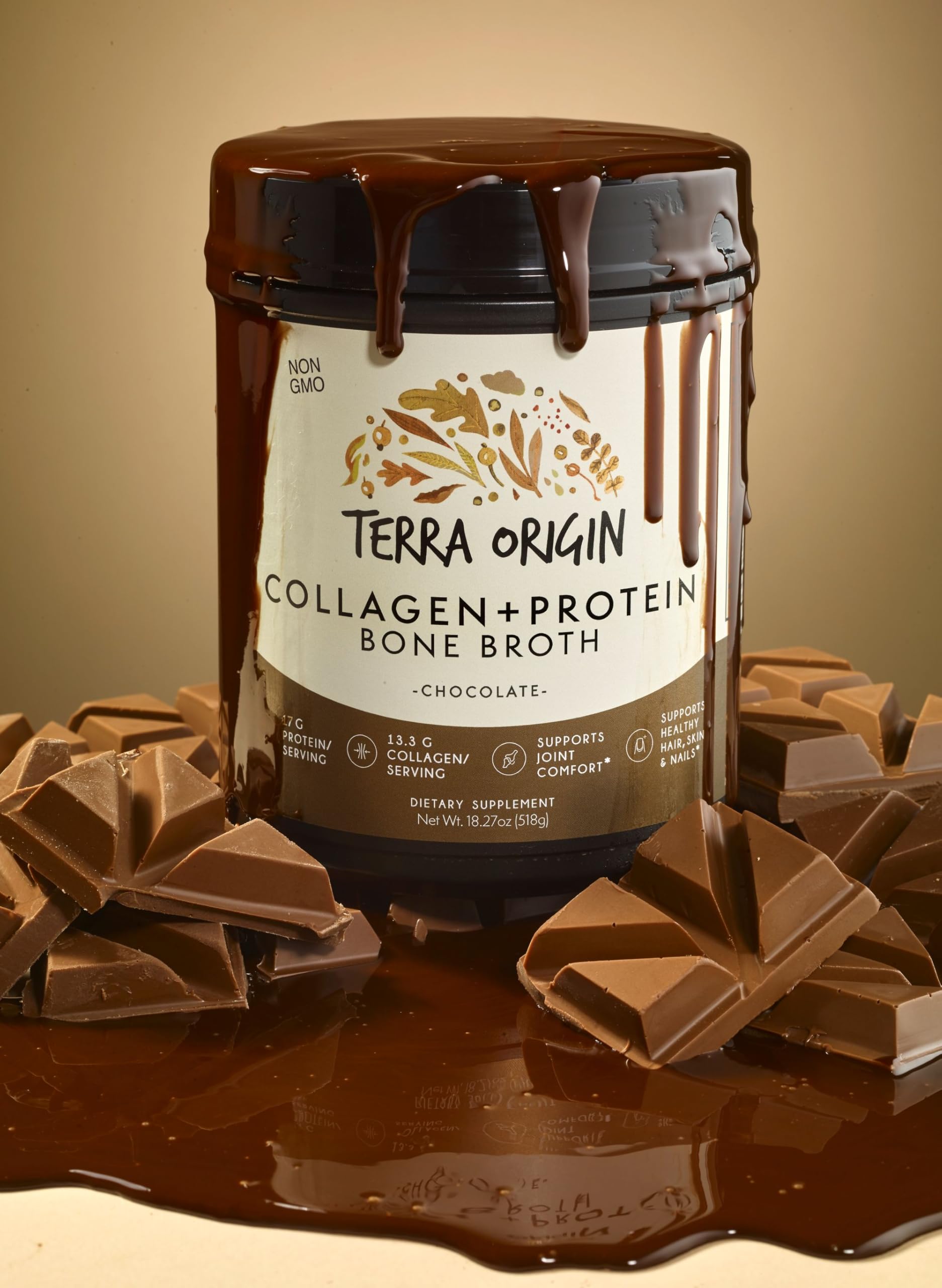 TERRA ORIGIN Bone Broth Collagen Powder mixed in a smoothie