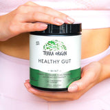 TERRA ORIGIN Healthy Gut Powder 272g nutritional information on packaging