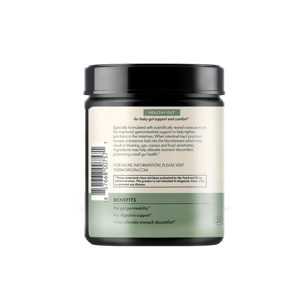 TERRA ORIGIN Healthy Gut Powder 272g scoop and powder texture