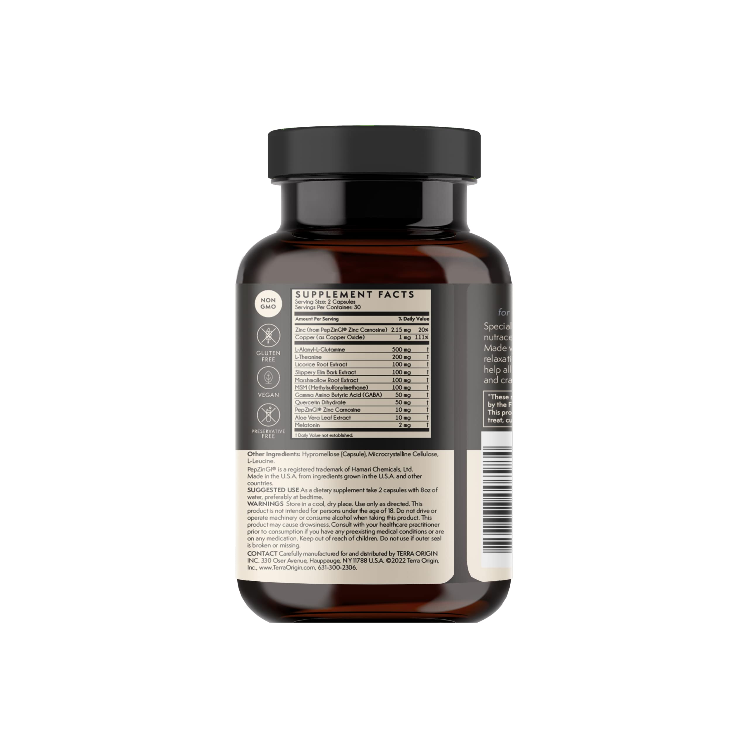 TERRA ORIGIN Healthy Gut Powder 77g ingredients list