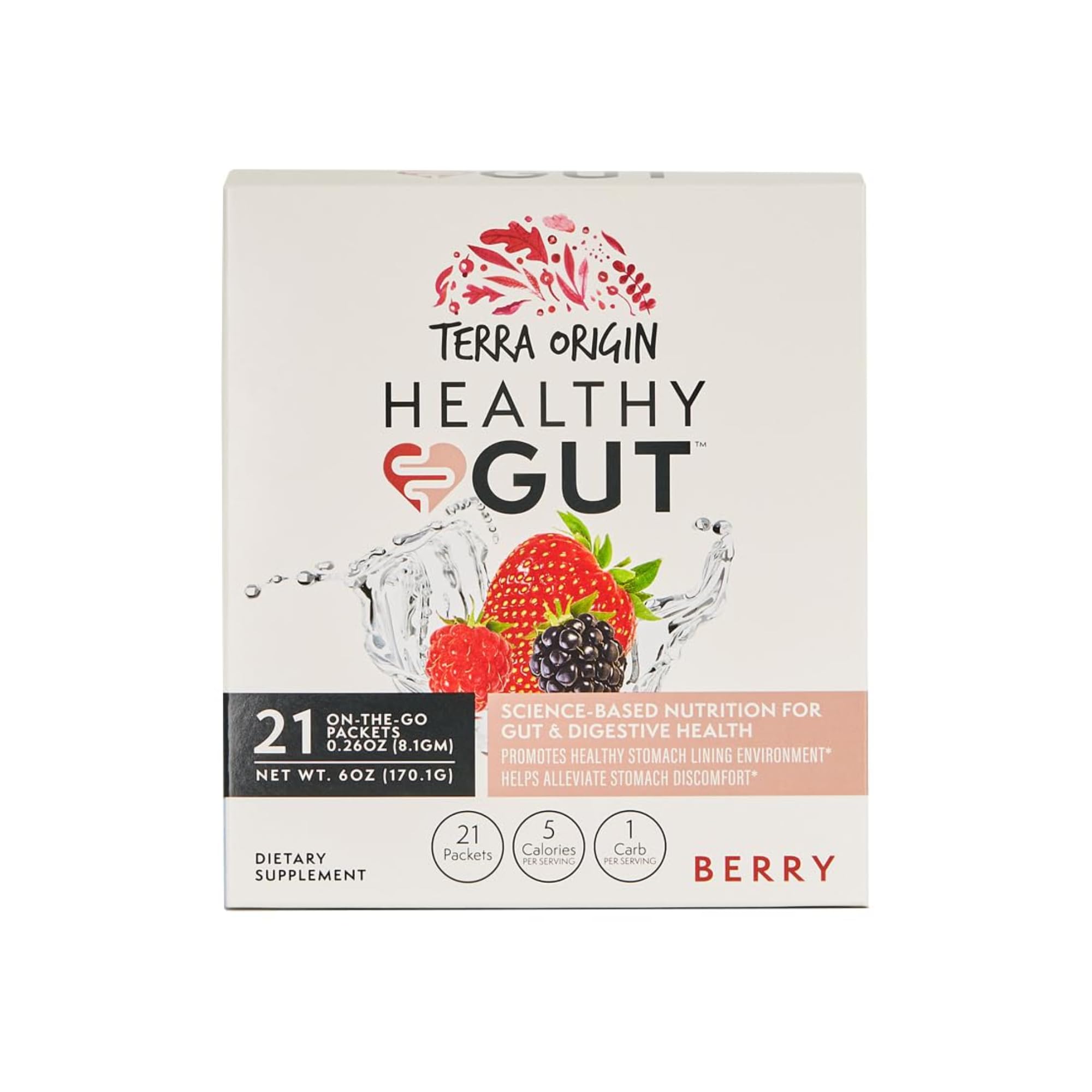 TERRA ORIGIN Healthy Gut Stick Packs box front view