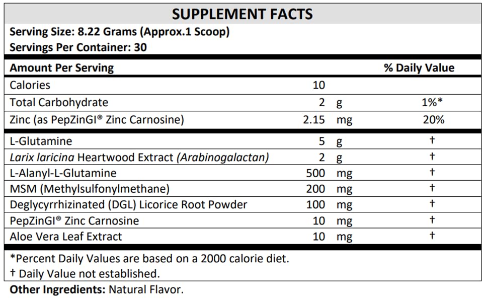 TERRA ORIGIN L-Glutamine Supplement 322g packaging