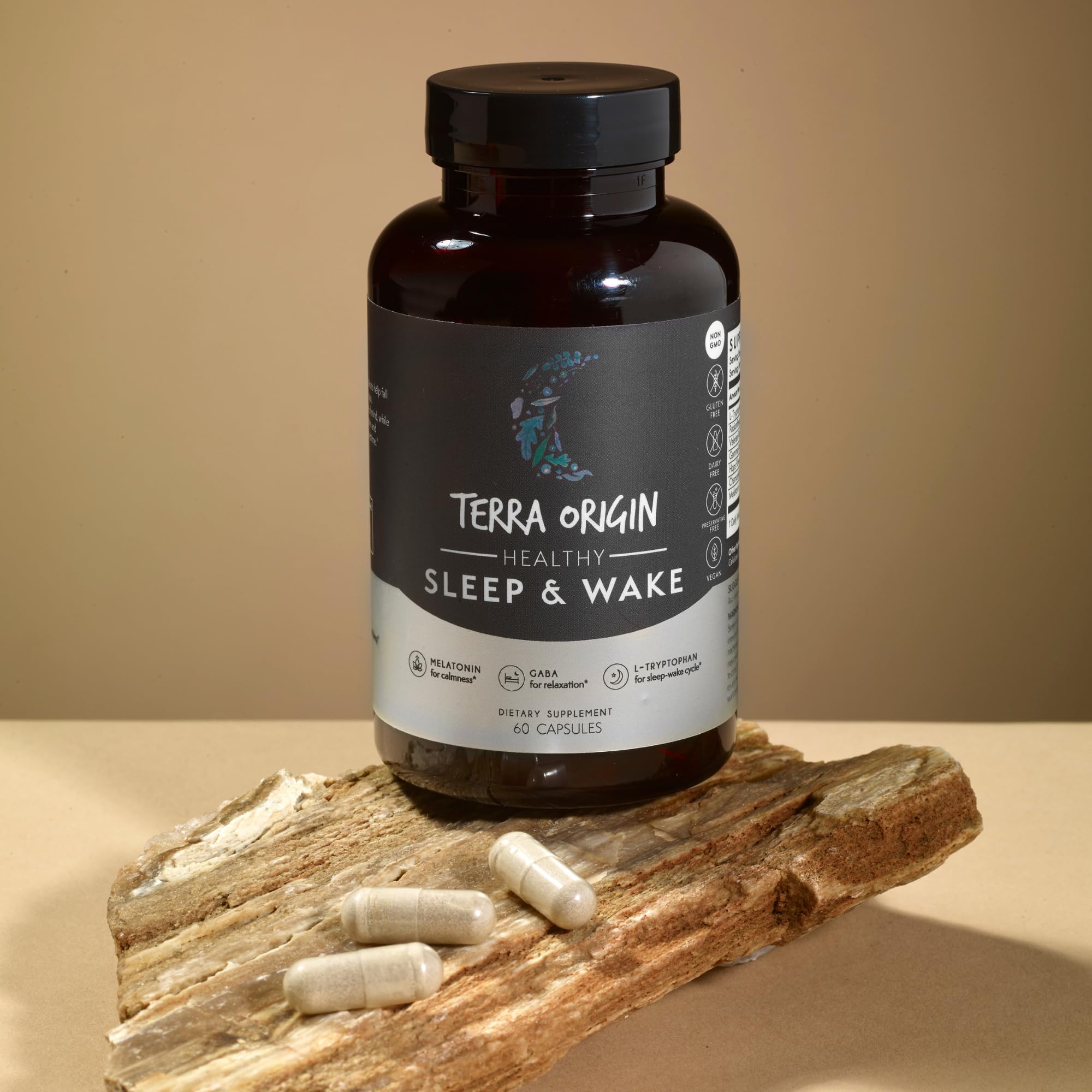TERRA ORIGIN Sleep Supplement Capsules with ingredients list