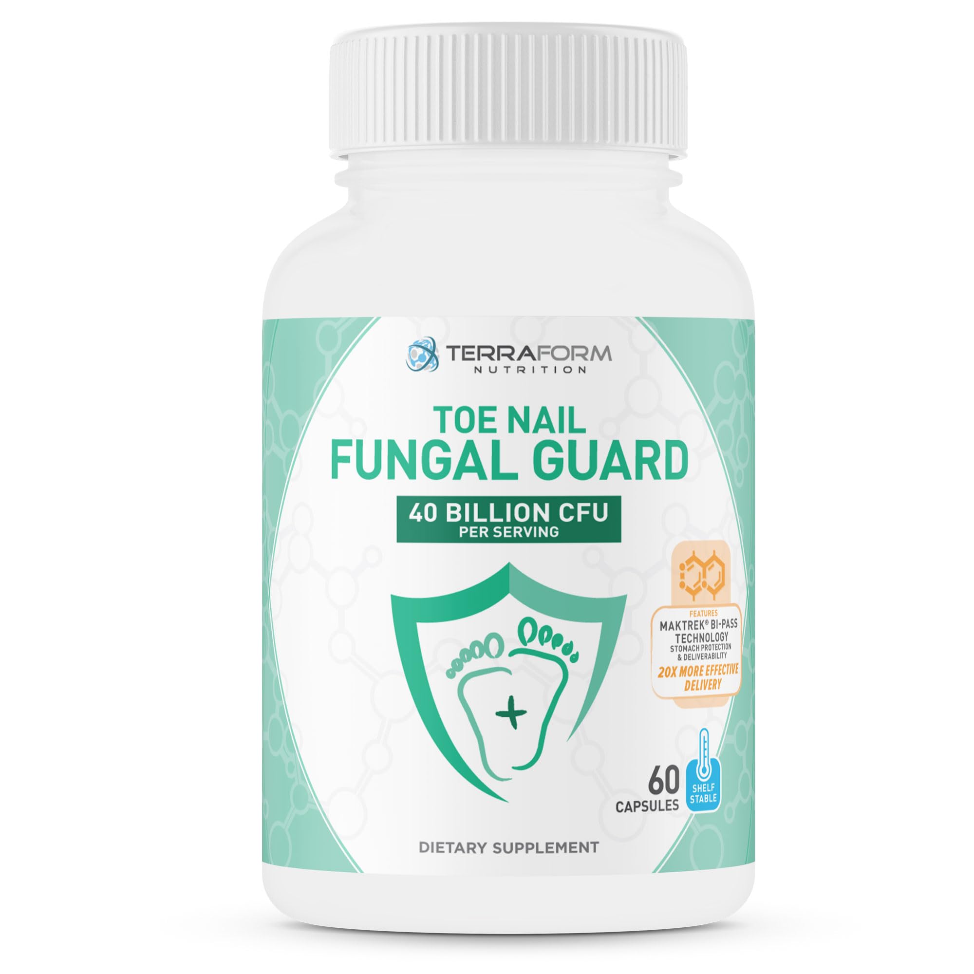 TerraForm Nutrition Toenail Fungal Guard Probiotic front view of packaging