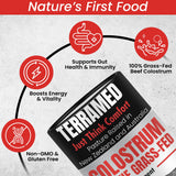Terramed Colostrum Gummies open bottle with gummies
