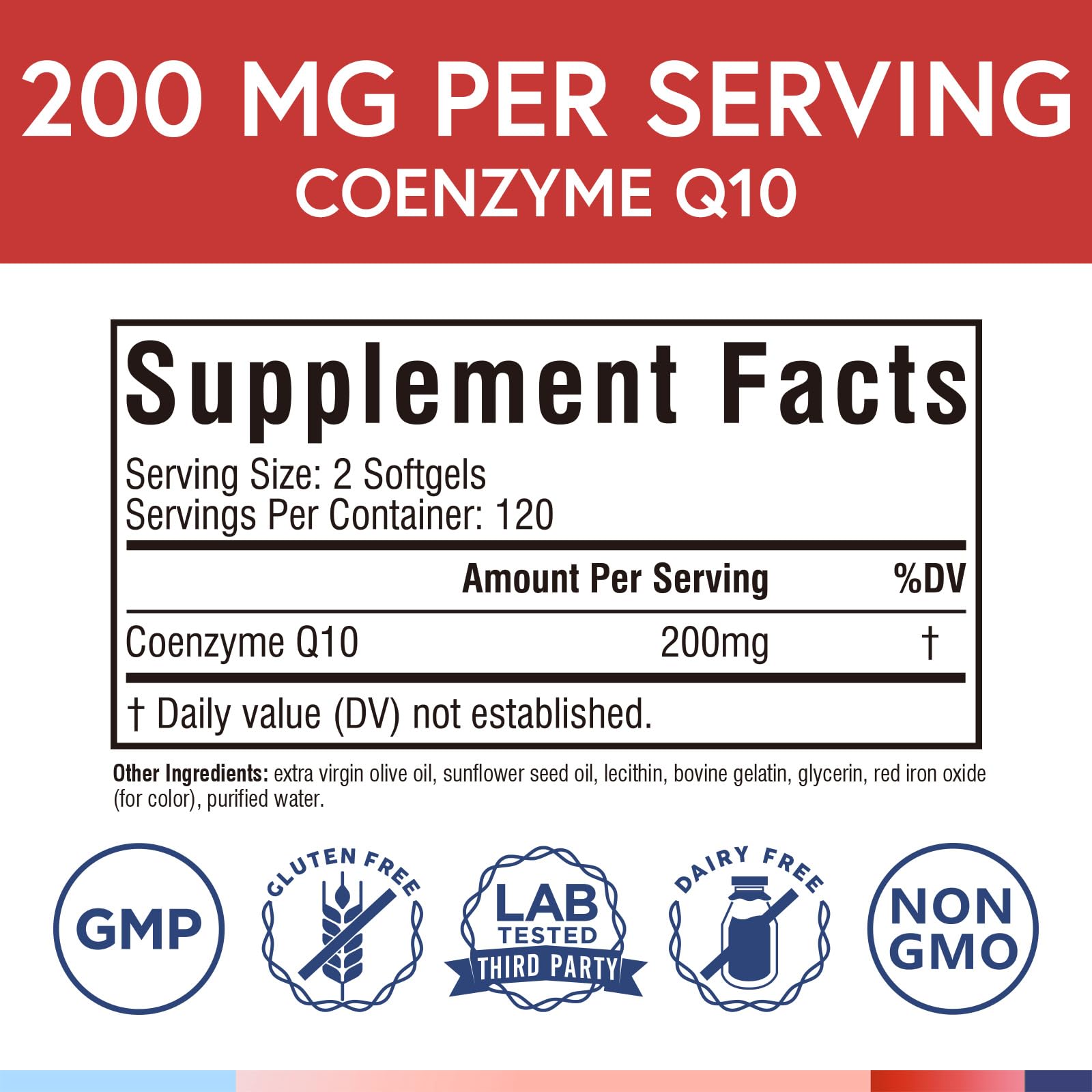 Terranics CoQ10 200mg Softgels side view showing softgel
