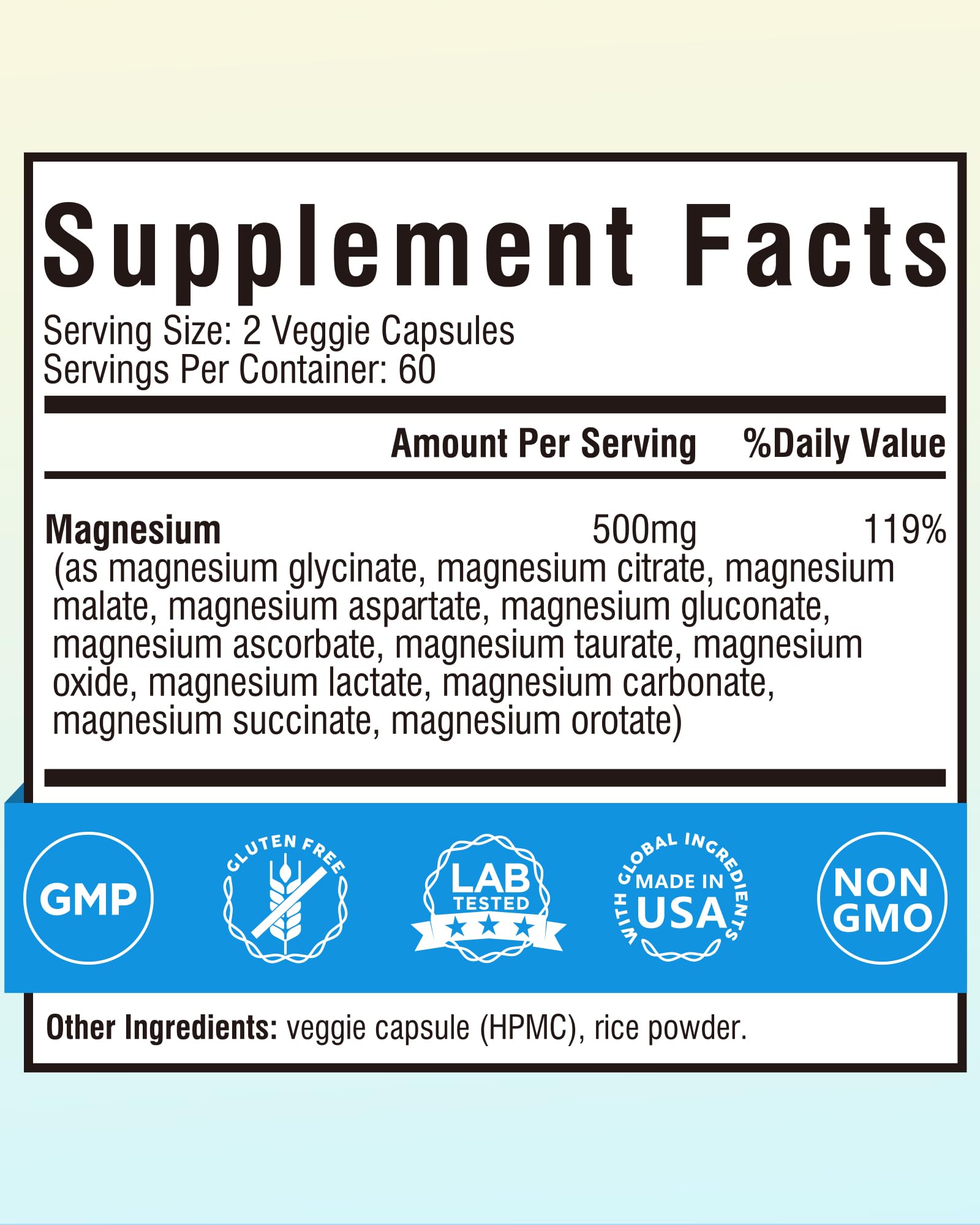 Terranics Magnesium Complex bottle with 60 capsules
