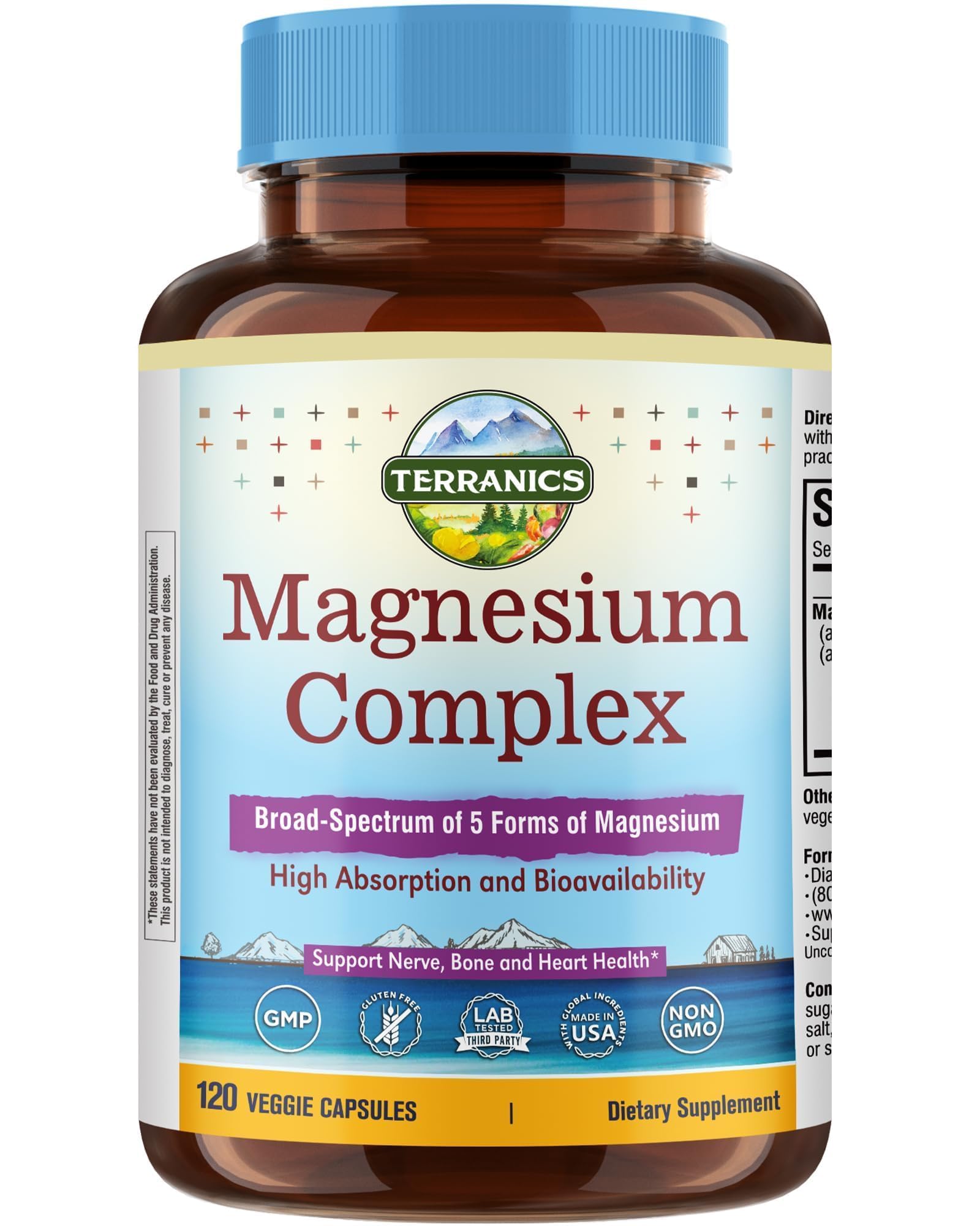 Terranics Magnesium Complex Capsules 500mg front view