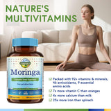 Terranics Moringa Supplement back view with nutritional information