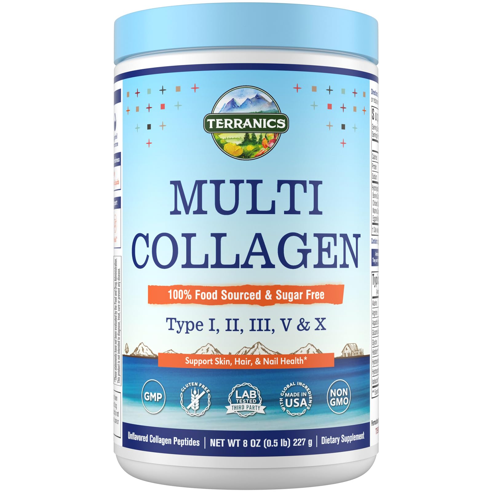 Terranics Multi Collagen Peptides Powder 227g front view