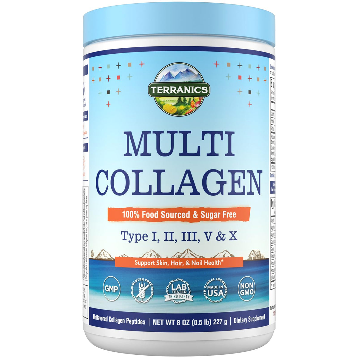 Terranics Multi Collagen Peptides Powder 227g front view