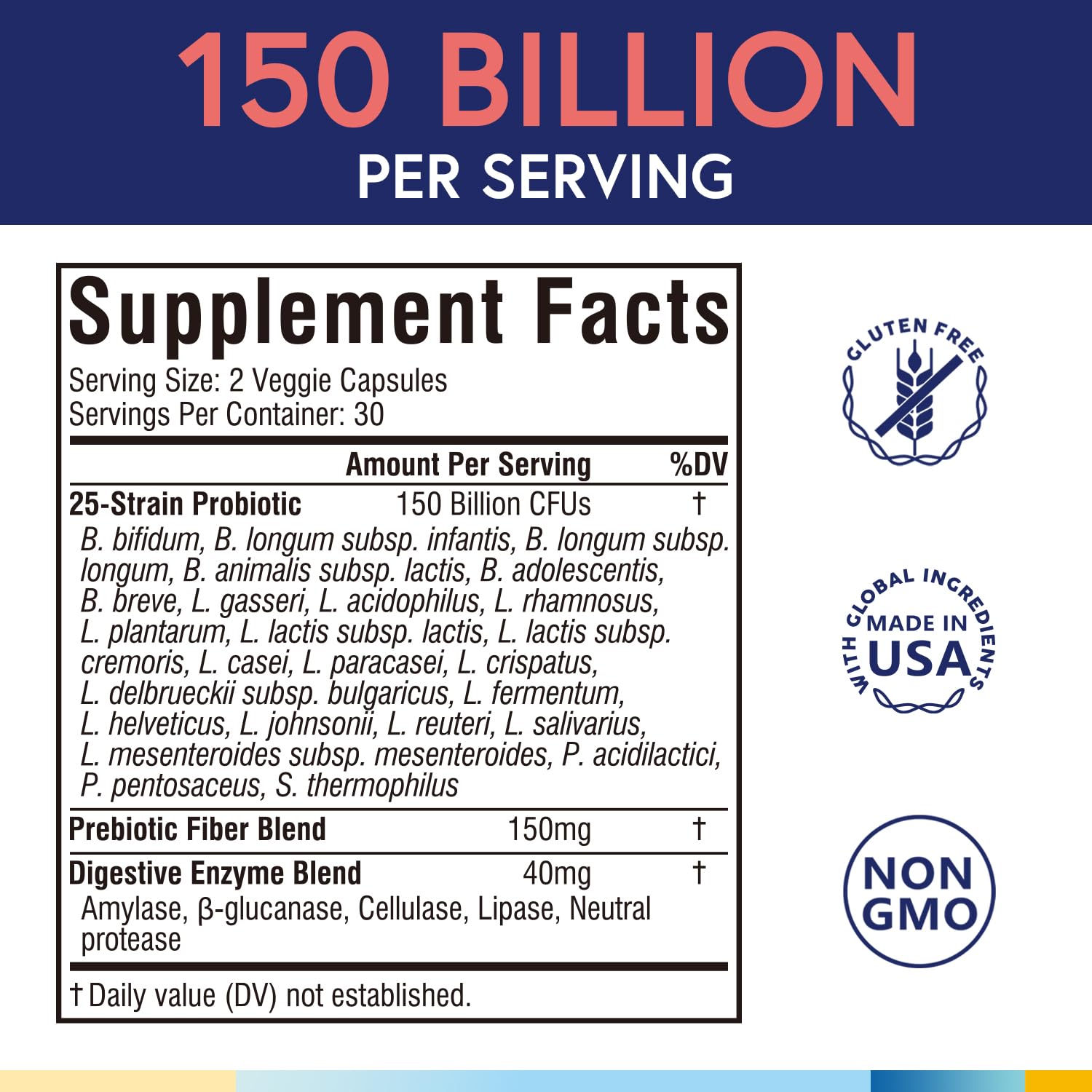 Terranics Probiotics 150 Billion CFU side view with bottle label