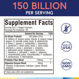 Terranics Probiotics 150 Billion CFU side view with bottle label