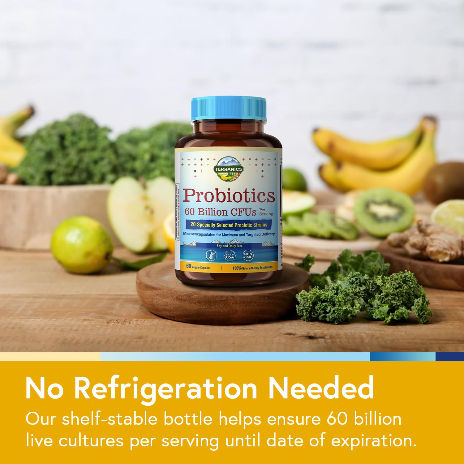 Terranics Probiotics 60 Billion CFU side view of packaging