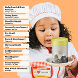 Terraseed Kids Multivitamin Gummies on a wooden table