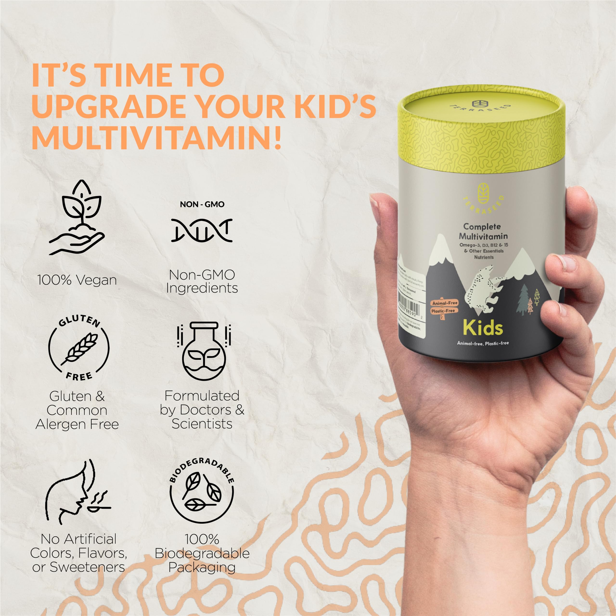 Terraseed Kids Multivitamin Gummies packaging side view