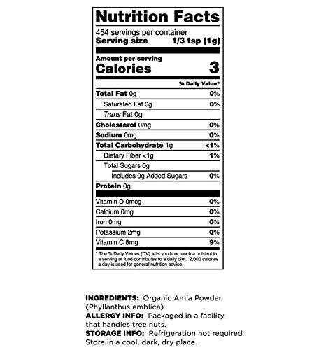 Terrasoul Superfoods Amla Berry Powder label close-up