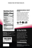 Terrasoul Superfoods Ashwagandha Supplement packaging side view